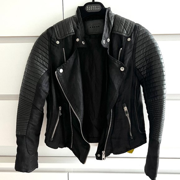 Blank NYC Other - BLANK NYC Black Vegan Leather & Linen Moto Biker Jacket Kids size XL Unisex NWT